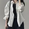 Camisa sencilla de algodón puro de alta calidad, estilo Dongdaemun coreano, blusa suelta y elegante estilo coreano de otoño
