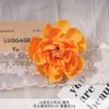 Camelia Cabeza de Flor Pequeña Flor Artificial Falsa Hecha a Mano Horquilla DIY Guirnalda Venta al por Mayor Boda Retro Ramillete Accesorios de Fotografía