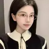 Gafas de alambre dorado con montura metálica pequeña ovalada para mujer miopía alta inteligencia Sven basura cara cuadrada redonda ojos montura atmósfera