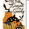 Bandera de Jardín de Lino de Celebración Festiva con Nuevo Tema de Halloween Transfronteriza, Decoración de Estampado Divertido de Fantasma y Calabaza, Doble Cara