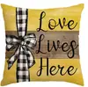 Funda de almohada con estampado de hojas para decoración de ambiente de primavera y verano, cojín decorativo de lino para sofá de sala de estar, cojín para cabecera