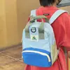 Nova mochila infantil estilo coreano com color-blocking de cores dopamina, mini mochila escolar multifuncional de color-blocking com letras de nicho