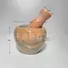 Prensa de ajo de mármol natural, mortero de piedra para uso doméstico, machacador de ajo, picador de ajo, prensa de ajo, recipiente para triturar, mortero de ajo