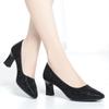 Flats con Pedrería Calada para Mujer 2023 Nuevo Estilo de Primavera y Verano Zapatos de Madre Tacón Medio Punta Afilada Zapatos de Mujer Sandalias para Señoras de Mediana Edad