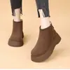Zapatos Birkenstock de suela gruesa para mujer 2026 Otoño/Invierno Nuevo Estilo Botas Martin Botines Cortos Con terciopelo Cálidos Moda Botas de Nieve Zapatos de Algodón para Mujer