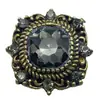 Accesorios de aleación de diamante barroco serie negro oscuro industria pesada retro pasador accesorios para el cabello zapatos con agujero flor material DIY