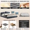 Cama Simple de Tela Dormitorio Principal Doble Respaldo Tapicería Suave Cama Doble Suelo Italiano Tela de Algodón Lino Cama Grande Cama Doble para el Hogar