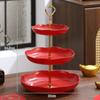 Bandeja de Exibição de Lanches Leve e Luxuosa, Bandeja de Frutas Doméstica de Múltiplas Camadas, Mesa de Centro para Sala de Estar, Decoração de Bandeja de Lanches de Alta Qualidade, Decoração de Balcão