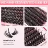 Set de Extensiones de Pestañas Individuales para DIY Transfronterizo 80D Grueso Segmentado Comercio Exterior Pestañas Agrupadas Termofusionadas Auto-injerto Rizado