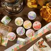 Fita de coleta leve série flores da manhã e da tarde adesivos decorativos em formato de flor para diário de bordo paisagem material colagem 6 opções