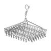 Percha de acero inoxidable con múltiples clips para secar calcetines, percha multifuncional para ropa, percha interior resistente al viento, gancho de secado