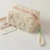 Bolsa Cosmética Dulce de Felpa de Gran Capacidad Linda Bolsa de Almacenamiento de Cosméticos Portátil Bolsa de Viaje para Lavado Viaje