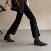 Botas Elásticas para Mujer que Aumentan la Altura, Botas Ajustadas, Nuevas Botas Elásticas de Tobillo Estilo Coreano para Otoño-Invierno, Puntiagudas, de Tacón Medio, que Envuelven la Pierna, Talla 42 para Mujer