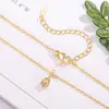 Colar com Pingente Gota Azul Vibrante Feminino 2025 Novo Luxo Acessível Nicho Simples Versátil Corrente para Clavícula