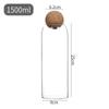 Frasco de Vidrio con Tapón Esférico de Madera Estilo Japonés Frasco de Vidrio de Alto Borosilicato Resistente a Altas Temperaturas Frasco Botella para Almacenamiento de Granos de Café