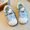 Zapatos Deportivos para Niñas 2026 Hello Kitty Lindo Moño Suela Suave Velcro Transpirables Zapatos de Tabla Princesa para Niños Pequeños