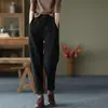 Pantalones gruesos de otoño e invierno 2023 pantalones casuales nuevos cintura elástica para mujer pantalones Harlan con felpa color liso moda de primavera pantalones largos
