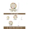 Juego de Plato y Tazón Repujado Estilo Francés, Vajilla de Cerámica, Tazón para Yogur, Plato y Tazón para el Hogar, Plato de Postre de Gama Alta, Plato para Ensalada