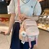 Mochila Escolar Estilo Ins para Mujer Estudiante Universitaria Moda Gran Capacidad Mochila de Viaje Bolso Cruzado Multiusos Mochila para Escuela Secundaria