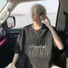 2025 Nueva Camiseta de Manga Corta de Gamuza con Estampado de Acero para Hombre de Verano Marca de Moda Tendencia Suelta Talla Grande Camiseta de Cuello Redondo para Hombre