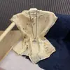 2026 Nueva Blusa sin Mangas de Algodón y Lino Estilo Chino Nuevo con Cuello Diagonal sin Botones con Estampado de Estilo Nacional, Top de Temperamento Artístico Retro para Mujer