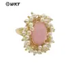 MPR071 anillo grande exagerado de perla artificial de piedra preciosa de color natural clásico se puede usar como anillo de fiesta Joyería