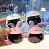 Gafas Niñas Dibujos Animados Suaves Gafas de Sol Polarizadas Infantiles Lindas Orejas de Conejo de Silicona Gafas de Sol HD de Conejito para Niñas