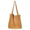 Bolsa de Compras Versátil de Gran Capacidad Estilo Coreano Casual Literaria Corderoy Lavado Simple Retro Bolso de Hombro para Mujer