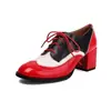 Zapatos Oxford con punta redonda, cordones, tacón grueso, zapatos para mujer talla grande, modelo de comercio exterior, zapatos de primavera y otoño de suela fina, dropshipping transfronterizo X25-5