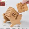 Juego de posavasos redondos de bambú, tapete aislante del calor para taza de té, posavasos cuadrado de kung fu, accesorios para ceremonia del té, tapete para taza de té