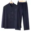 Novo estilo de terno Tang 2026 para homens de meia-idade e idosos, conjunto de outono para pais, roupa casual nova estilo chinês para primavera e verão para avôs