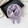 Bufanda pequeña plisada de color sólido de 70 cm para damas, bufanda pequeña fresca de estilo japonés y coreano, bufanda chal, chal pequeño, moda, banda para el cabello al por mayor