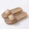 Pantuflas de Lino para Uso en Casa, Pantuflas de Interior para Pareja, Fabricante de Pantuflas de Algodón y Lino para Pisos de Madera, Pantuflas de Verano Antideslizantes para Hombres y Mujeres