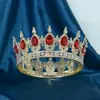 Tiara Nupcial Barroca Redonda Coroa Quente Europeia e Americana 16 Gota de Água Liga Retrô Coroa de Beleza High-End
