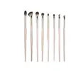 Set de Pinceles de Maquillaje Dorados de 13 Piezas y 15 Piezas, Pincel para Sombras de Ojos, Pincel para Sombras de Nariz, Pincel Biselado en Forma de Hoz para Contorno, Set Portátil de Pinceles para Ojos