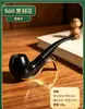 Pipa de Ébano Estilo Mixto Mango Curvo Recto Flauta de 9 mm Flauta de 3 mm Accesorios para Boquillas de Cigarrillo para Hombre