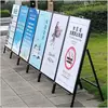 Suporte de Cartaz Portátil, Suporte de Exibição Publicitária, Suporte de Cartaz Dobrável Vertical Promocional para Exterior Dupla Face
