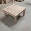 Mesa Quadrada Pequena de Madeira de Ulmeiro do Norte Estilo Chinês, Mesa de Jantar Não Acabada, Mesa de Fosso, Mesa de Jantar Doméstica, Mesa Baixa para Apartamento Pequeno, Madeira Branca Não Acabada
