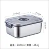 Caja de Conservación al Vacío en Stock Acero Inoxidable Refrigerador Almacenamiento de Frutas y Verduras Contenedor Sellado Grado Alimenticio 304 Caja de Conservación