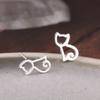 Pendientes de botón de plata esterlina s925, moda coreana, lindos pendientes de botón de gato de plata esterlina, joyería para mujer al por mayor
