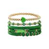 Produto Quente Transfronteiriço Conjunto de Pulseiras Boêmias Argila Macia Corda Elástica Ornamentos de Mão Coração Espaçador Dourado Joias Atacado