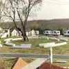 Pedra Artificial Espiral em S Assento de Concreto Faixa de Verdejamento de Parque Assento Paisagístico de Forma Irregular Personalização por Desenho