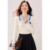 Sí, suéter de punto con cuello estilo coreano, capa interior elegante, top ajustado de manga larga para otoño e invierno