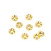 Cuentas redondas de neumático chapadas en cobre de oro real de 18 quilates, pulsera trenzada de color oro de 14 quilates, espaciadores de cuentas planas, accesorios de joyería DIY