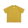 Vvsmars Estilo Deportivo Simple Tres Agujas Cinco Hilos Puntada de Contraste Manga Corta Marca de Moda para Hombres y Mujeres Camiseta de Verano Holgada 1228