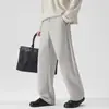 Calça Casual de Lã de Ovelha Anyang 2026 Outono/Inverno Novo Estilo Old Money para Homens, Calça Longa Simples Versátil Reta Solta