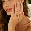Pulsera de Dedo Personalizada con Borlas y Pedrería, Anillo Integrado, Accesorios Estrellas y Hojas Creativos de Moda, Artículo Popular Transfronterizo de Moda