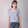Factory spot 2022 mulberry seda mercerizada algodão T-shirt feminina verão versão solta grande crew neck short manga inferior camisa