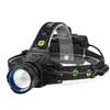 Linterna frontal de luz fuerte láser blanco con zoom telescópico, carga USB, alto brillo, alcance largo ajustable, linterna multifuncional montada en la cabeza