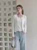 Conjunto de dos piezas para mujer: camiseta de manga larga con cuello redondo y estampado floral blanco y camisola, colección otoño 2026, corte ajustado, elegante y versátil